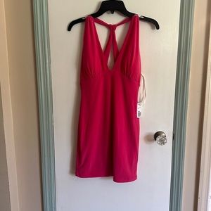 NWT S/M Hot Pink Halter Dress Form Fitted and Sexy